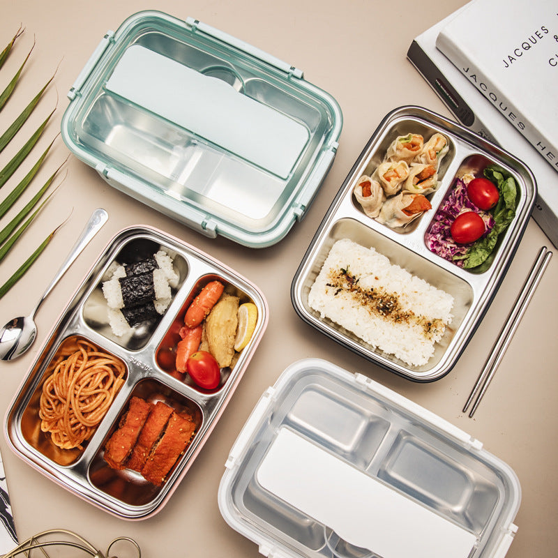304 Stainless Steel Compartmented Lunch Box for Kids Students Office