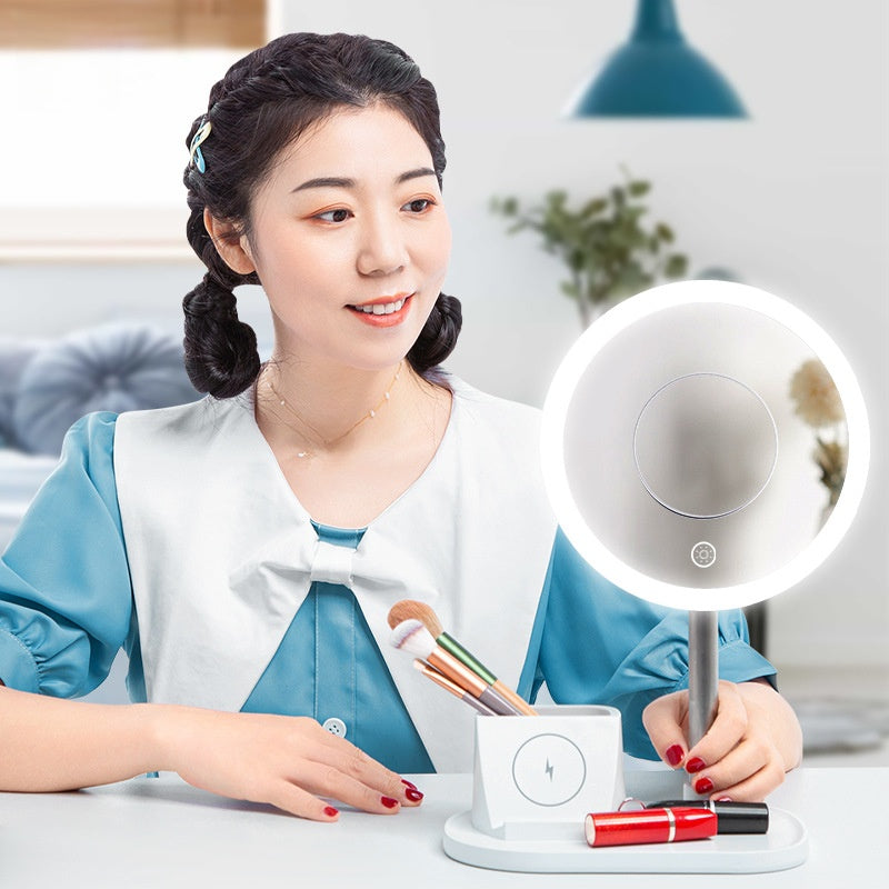 Makeup mirror with lights