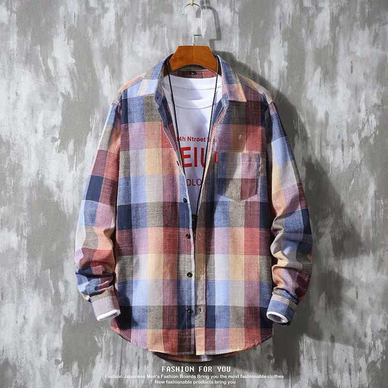 Mens Plaid Long Sleeve Shirt