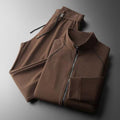 High-End Autumn and Winter Suit for Men, Thick Velvet Stand-Up Collar Long-Sleeved Jacket, Slim Trousers, Casual Sports Two-Piece Set
