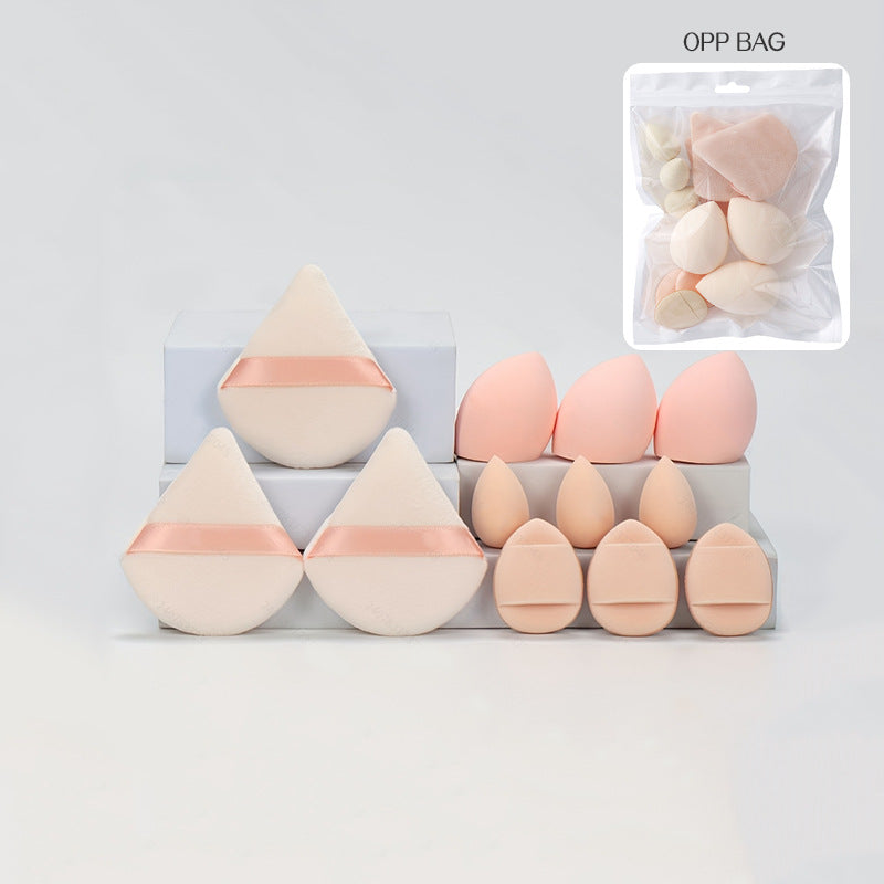 Soft Angled Makeup Sponge and Powder Puff Set