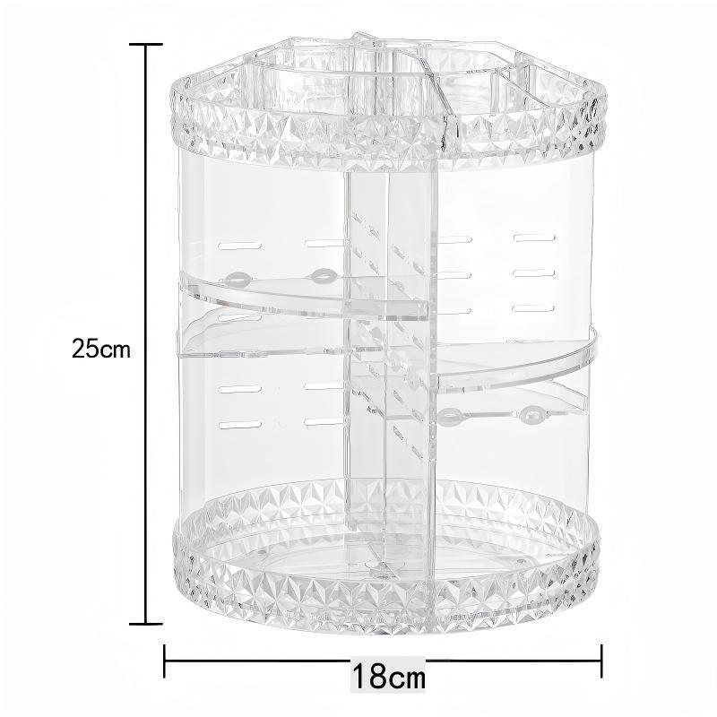 Rotating Makeup Storage Box Transparent Desktop Organizer
