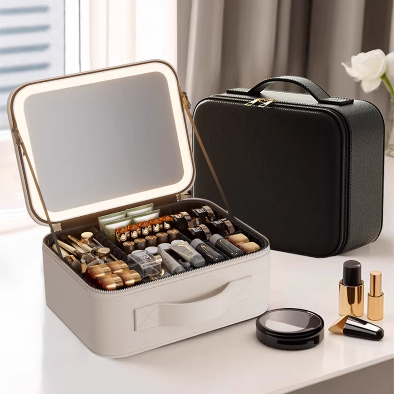 LED Illuminated Makeup Box with Mirror