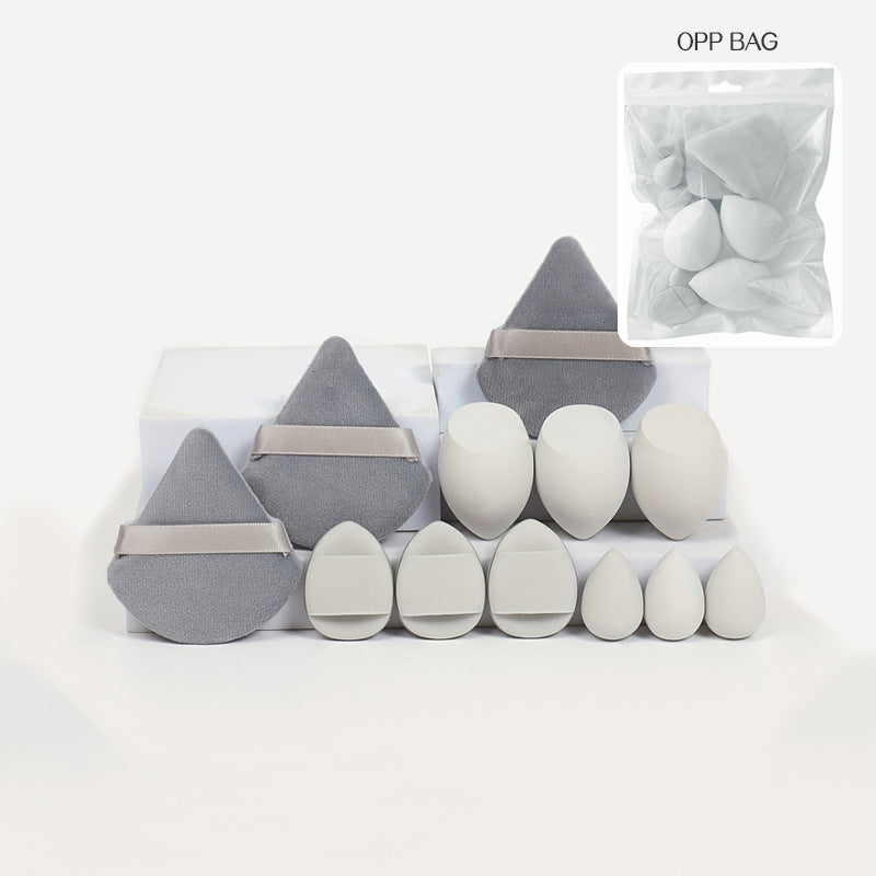 Soft Angled Makeup Sponge and Powder Puff Set