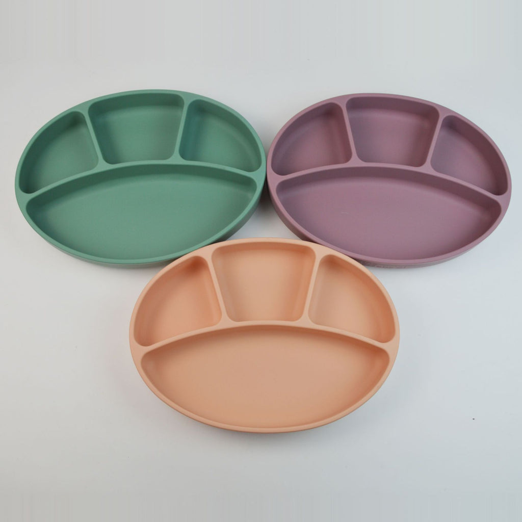 Kids Silicone Suction Plate Divided Compartment Bowl
