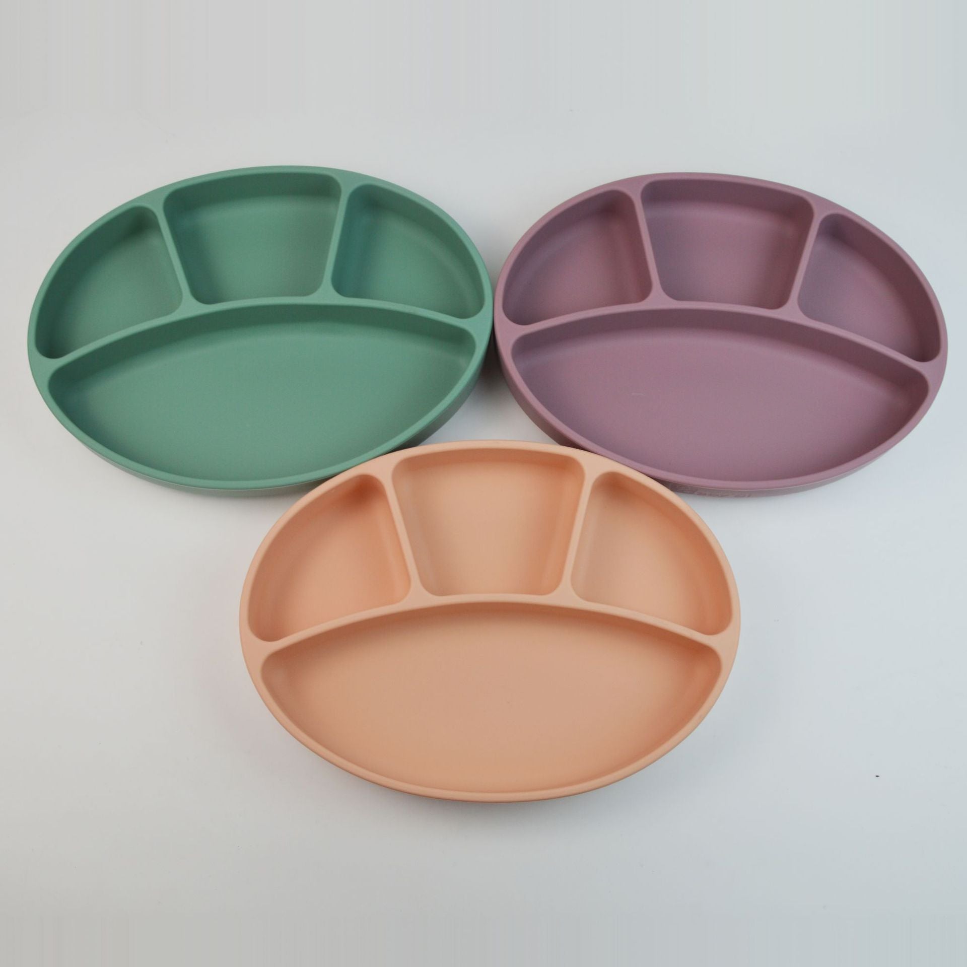 Kids Silicone Suction Plate Divided Compartment Bowl