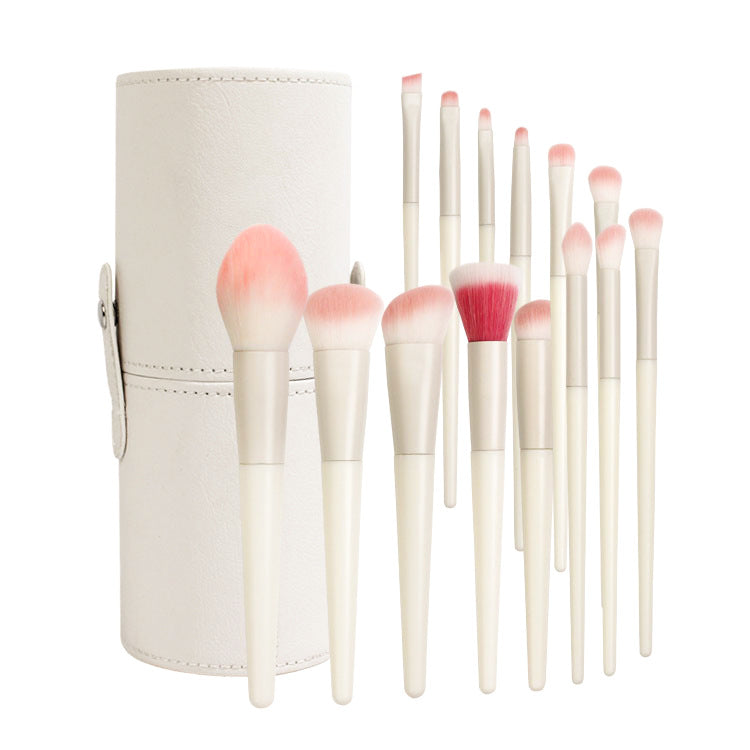 14-Piece Matte White Makeup Brush Set