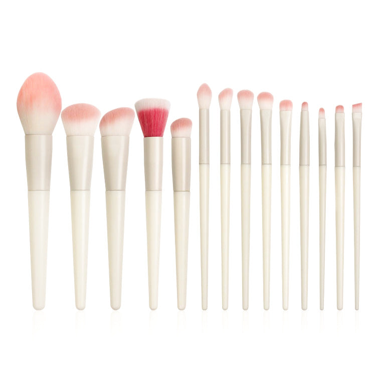 14-Piece Matte White Makeup Brush Set