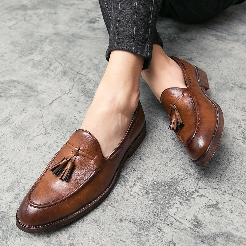Pointed Slip-on Leather Shoes for Men