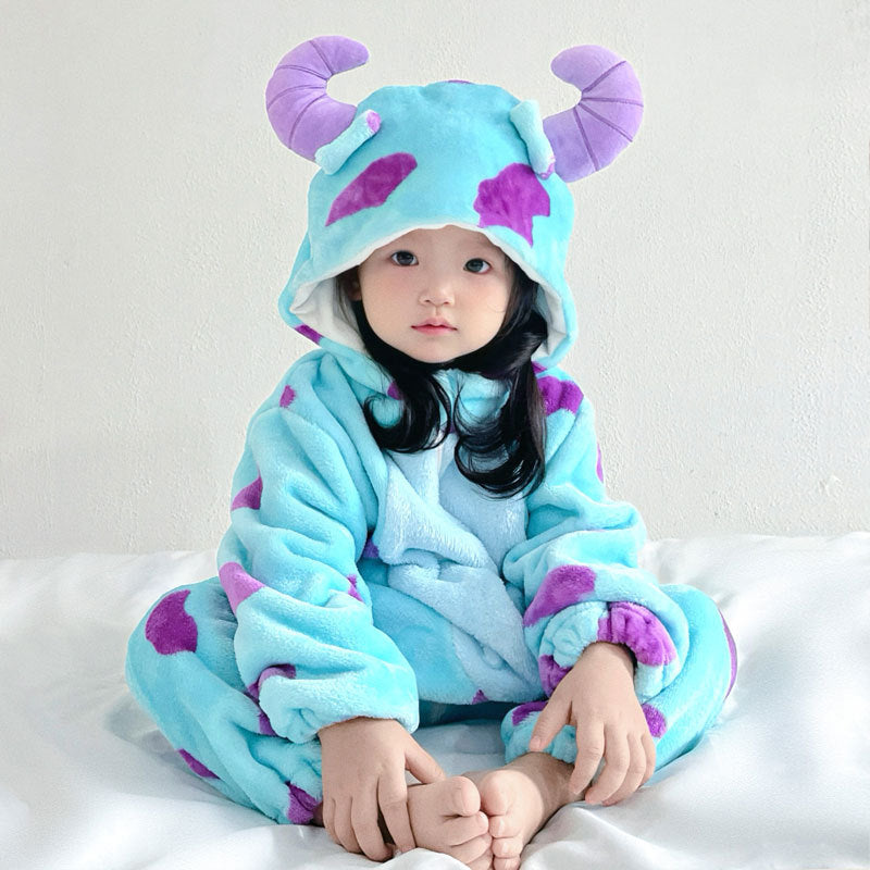 Infant Flannel Romper with Hood
