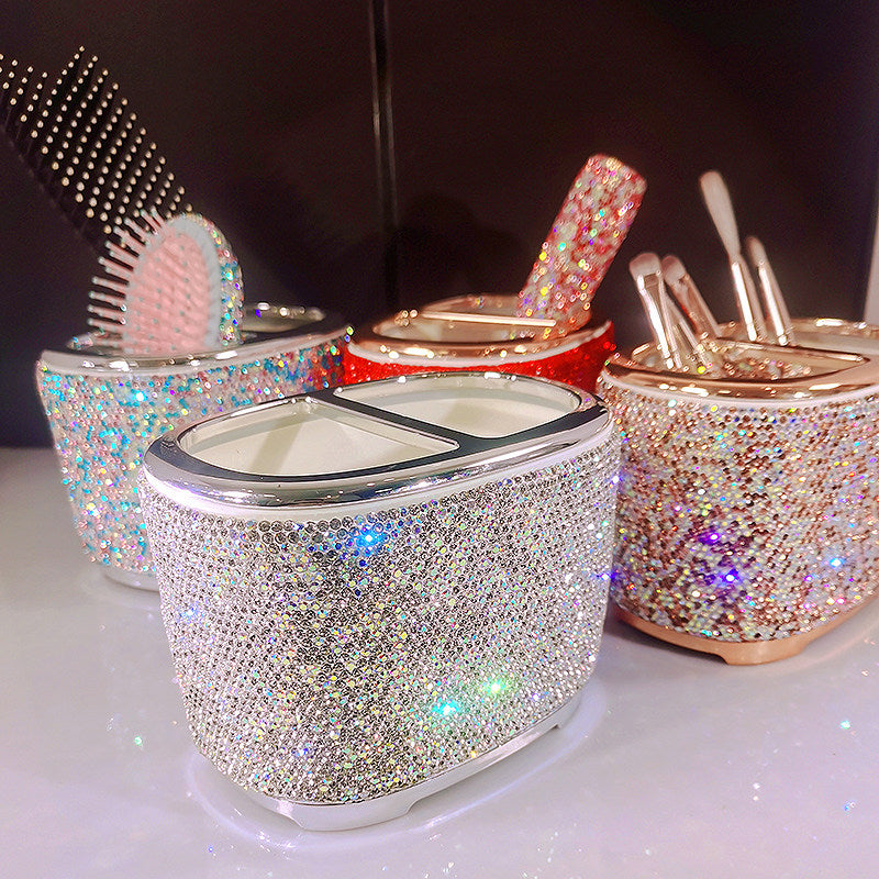 Diamond Makeup Brush Storage Organizer