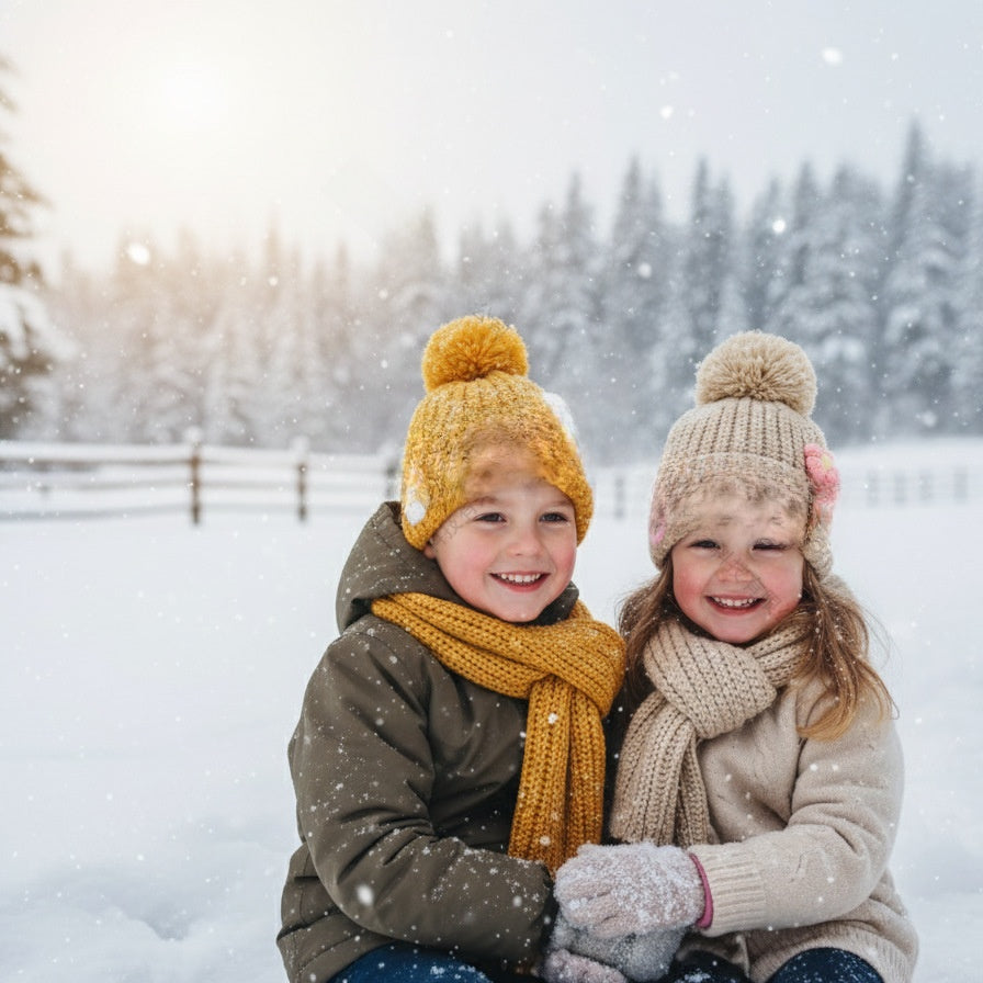 Hand Embroidered Kids Knitted Winter Hat