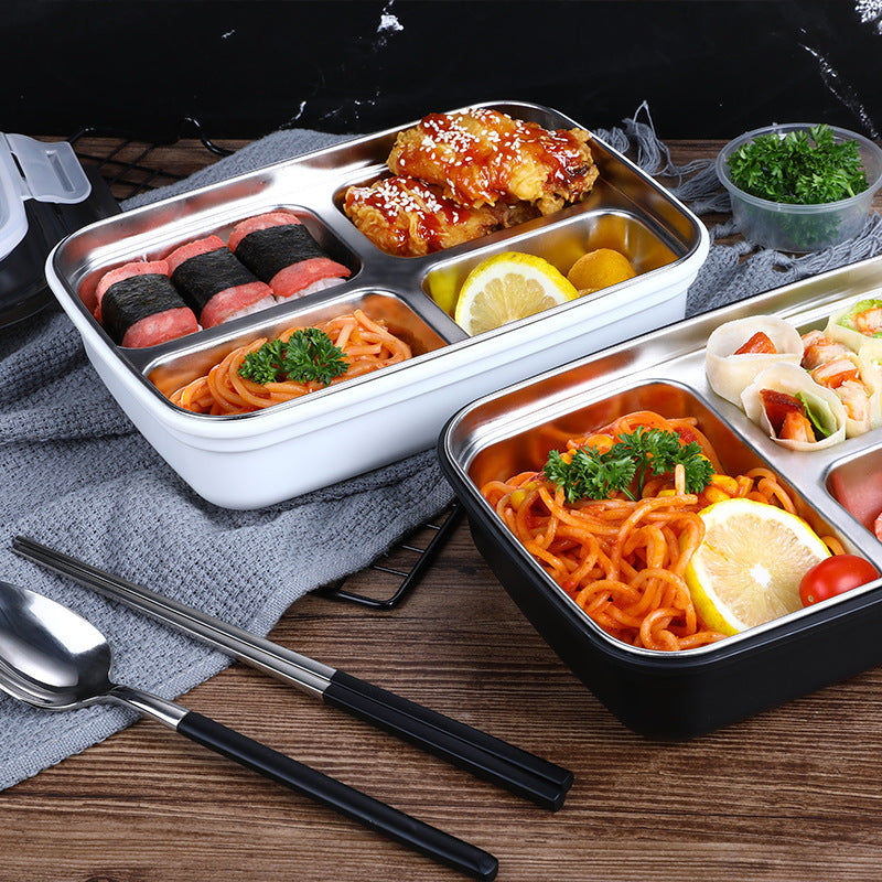 304 Stainless Steel Compartmented Lunch Box for Kids Students Office