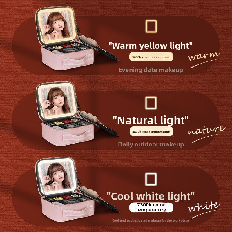 LED Illuminated Makeup Box with Mirror