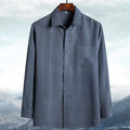 Mens Linen Cotton Blend Shirt Loose Fit Long Short Sleeve