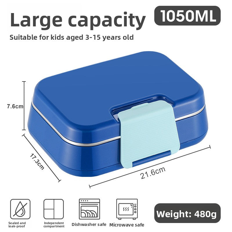304 Stainless Steel Insulated Lunch Box 3 Compartment Sealed Bento Box for Adults and Kids
