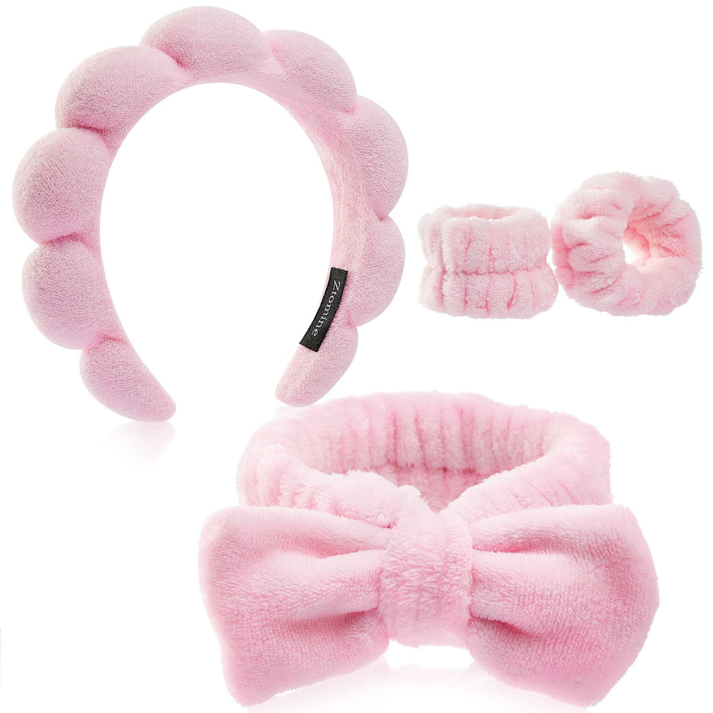 Women Headband and Wristband Set for Skincare