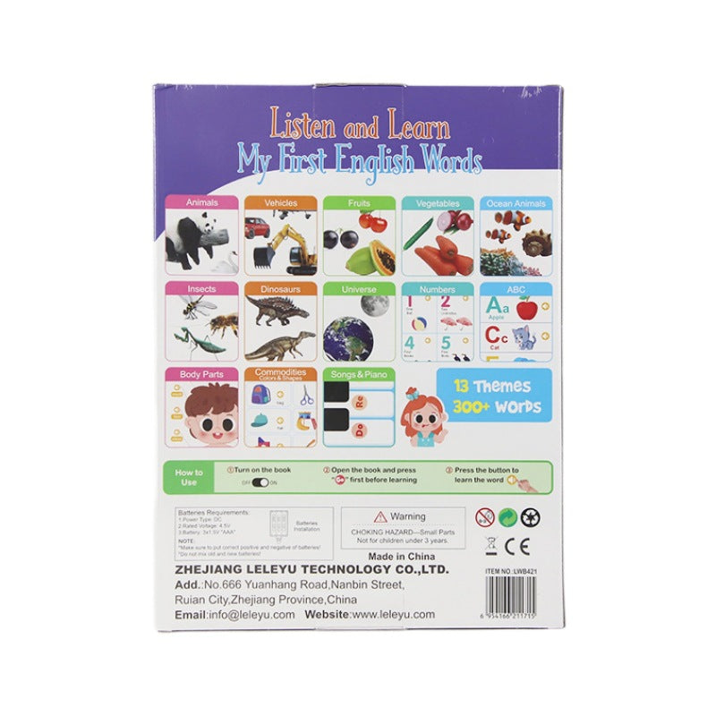 New cross-border animal early education enlightenment point reading voice book English children early education fun learning book toys