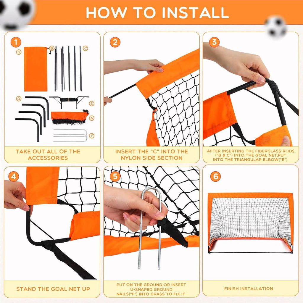 Portable Foldable Football Goal for Kids