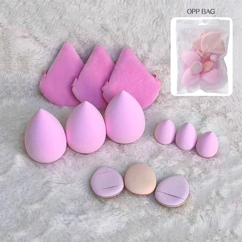 Soft Angled Makeup Sponge and Powder Puff Set