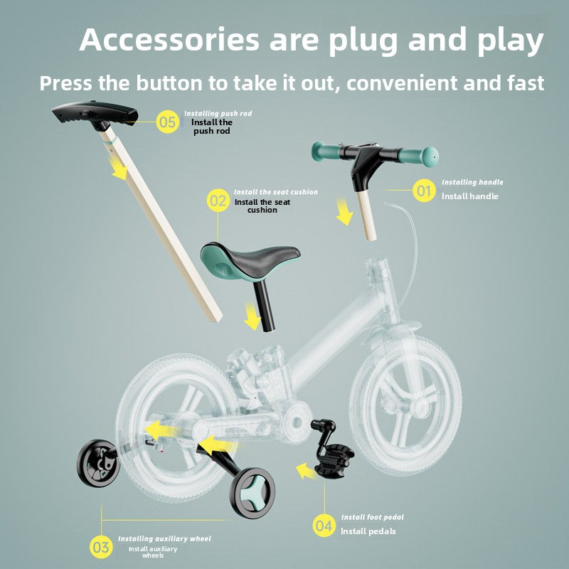 Kids Foldable Balance Pedal Bike