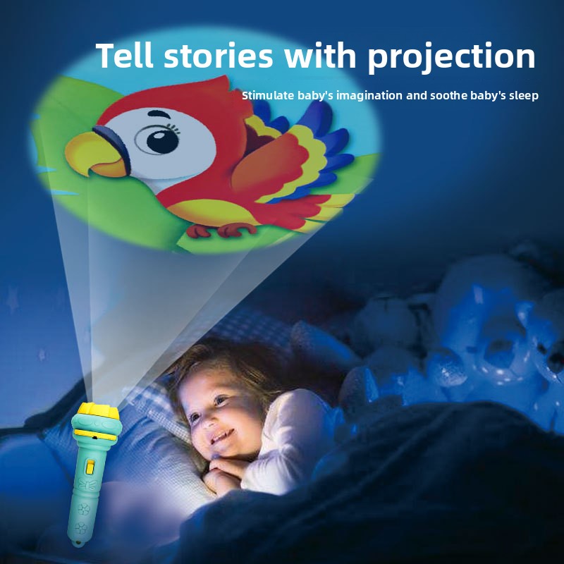 Cartoon Projection Flashlight for Kids Early Education