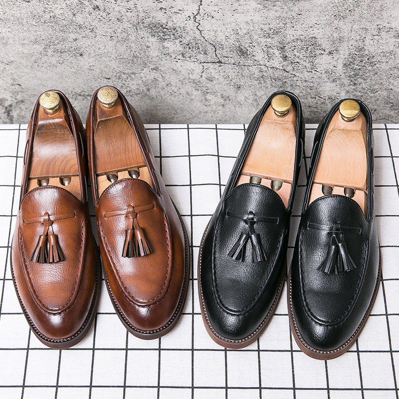Pointed Slip-on Leather Shoes for Men