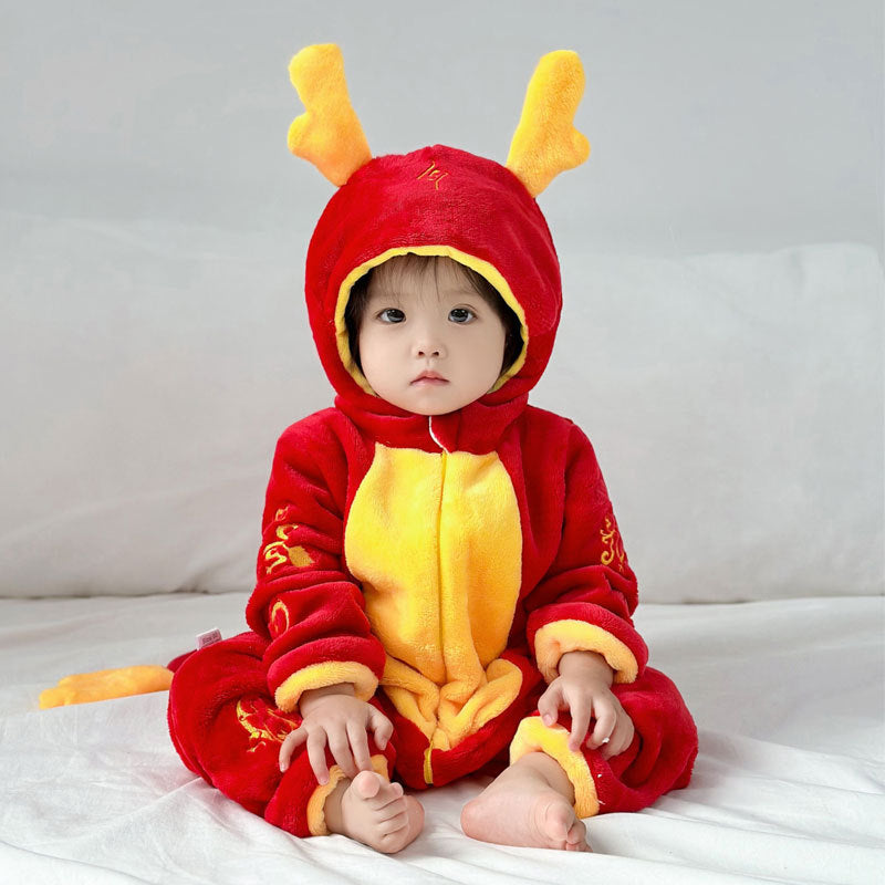 Infant Flannel Romper with Hood