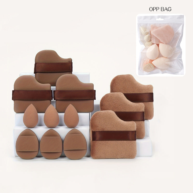Soft Angled Makeup Sponge and Powder Puff Set