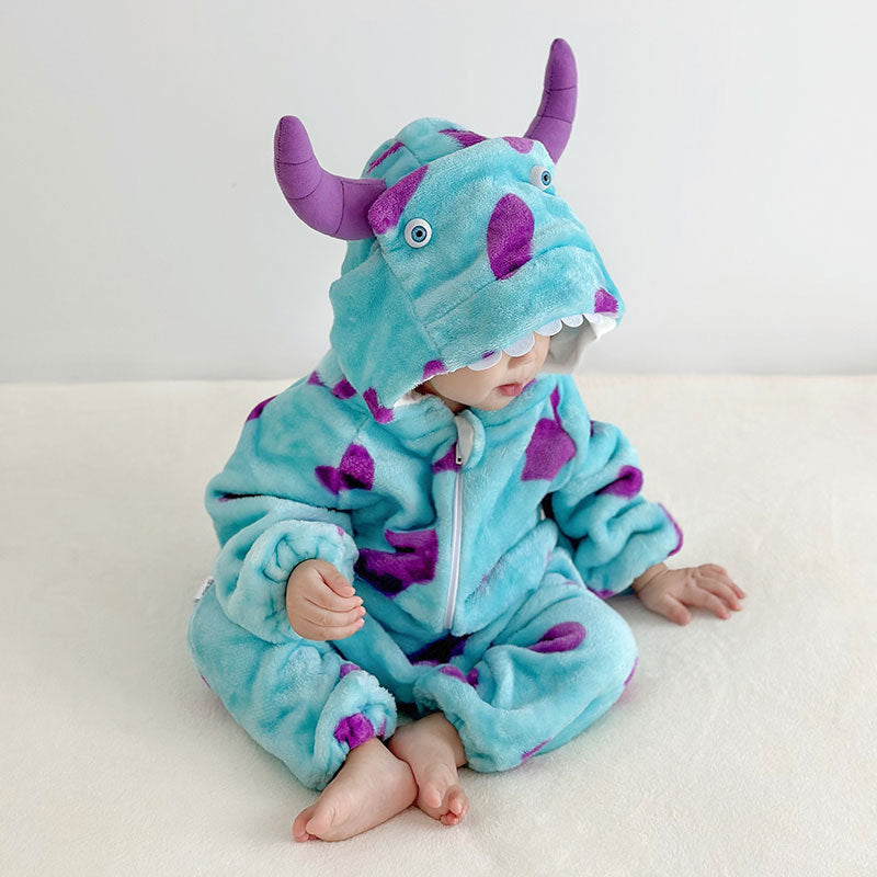 Infant Flannel Romper with Hood