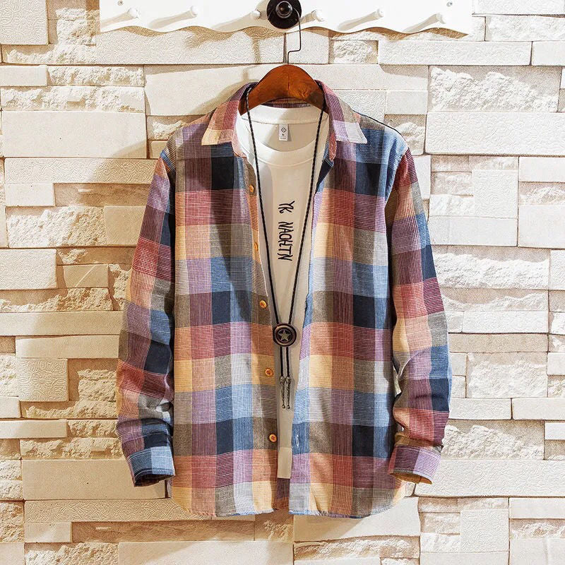 Mens Plaid Long Sleeve Shirt