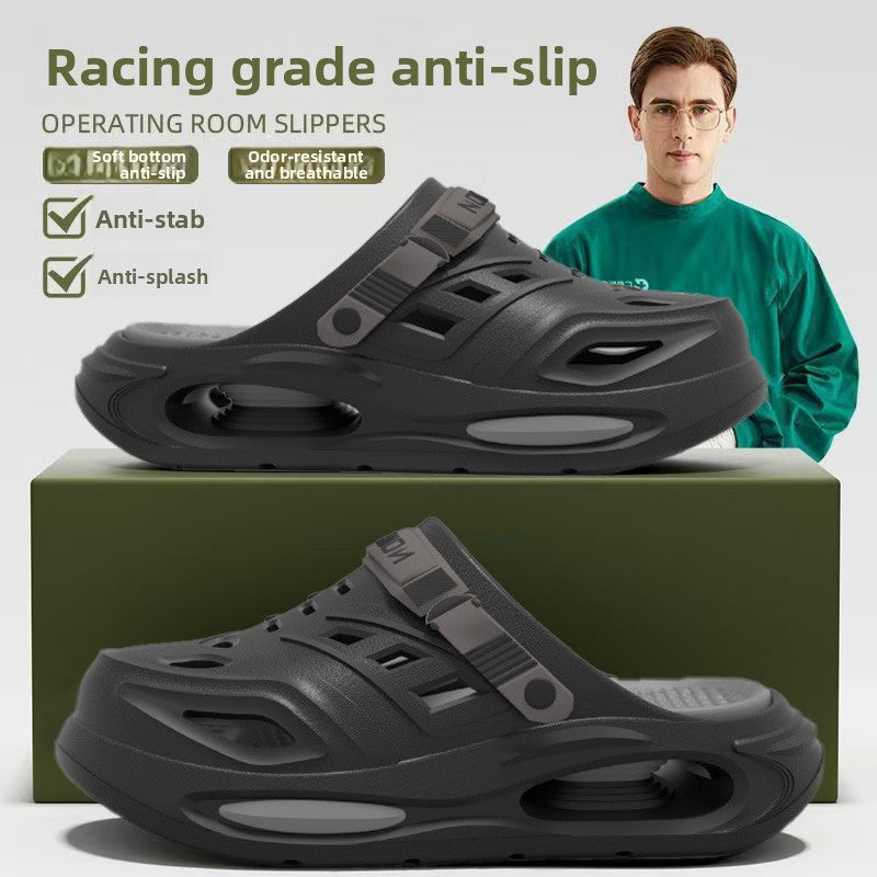 Breathable Perforated Slip-On Sandals for Men