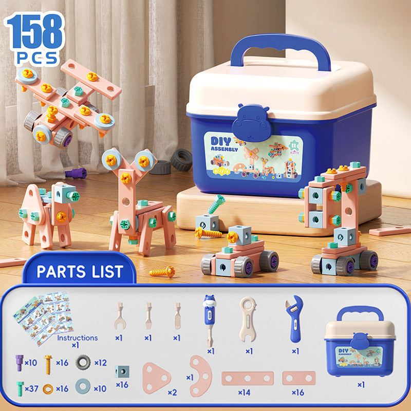 Kids Assembly Screw Tool Box with Electric Drill