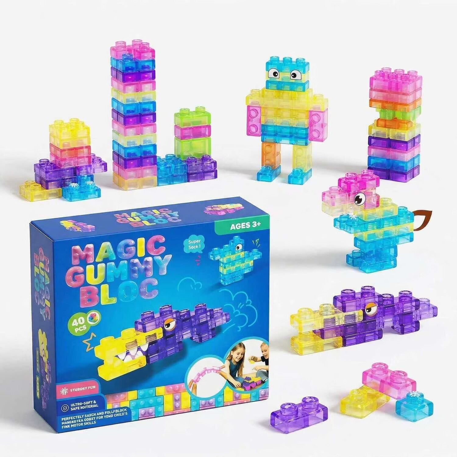 Squishy Jelly Building Blocks for Kids
