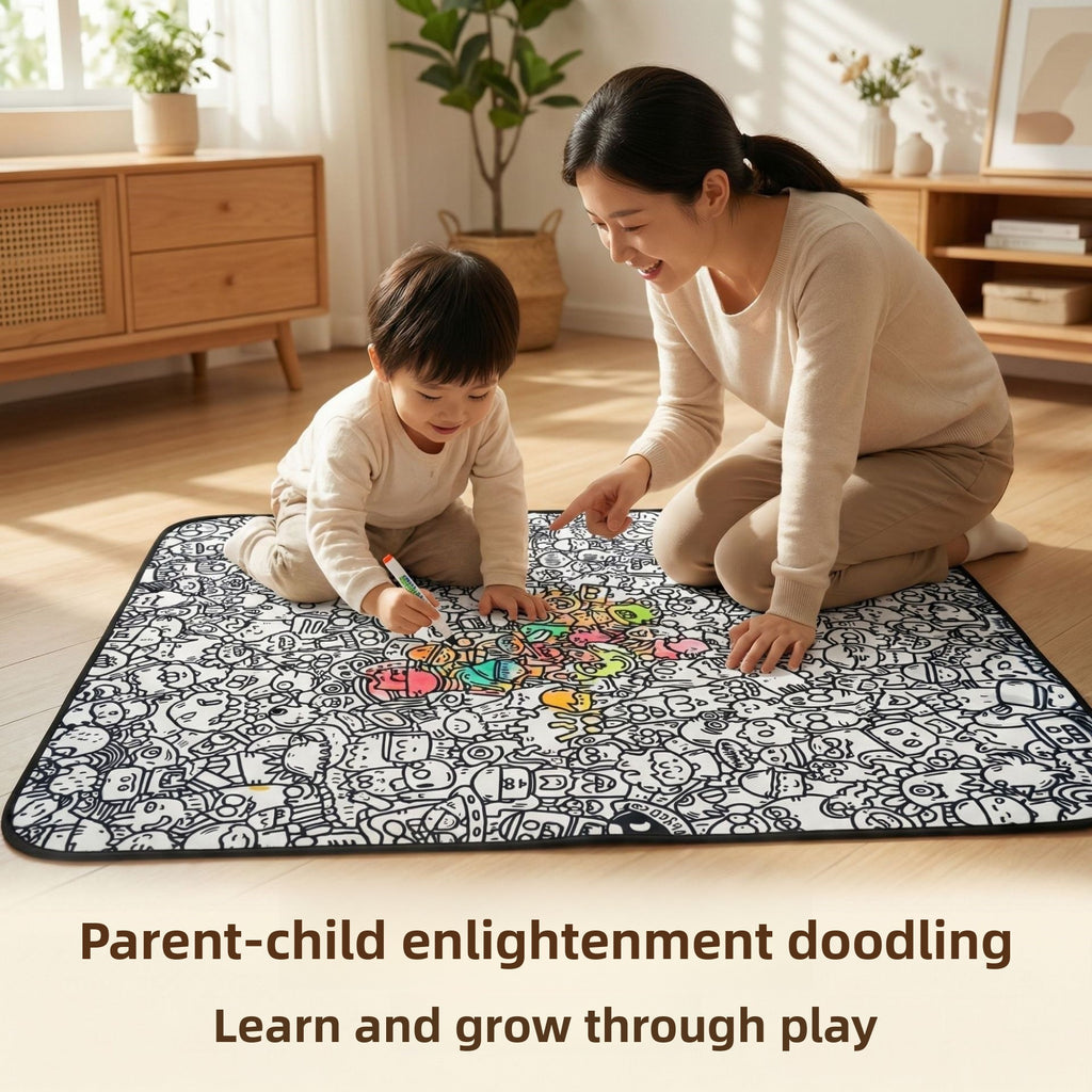 Kids Drawing Blanket with Washable Pens