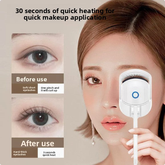 Electric Heated Eyelash Curler Portable Makeup Tool