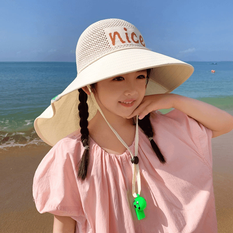 Kids USB Fan Sun Hat with Wide Brim
