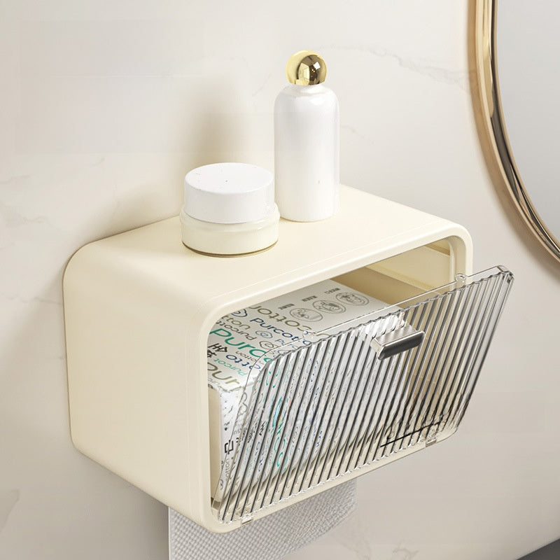 Face Towel Storage Box Punch-Free Wall-Mounted Makeup Storage Box