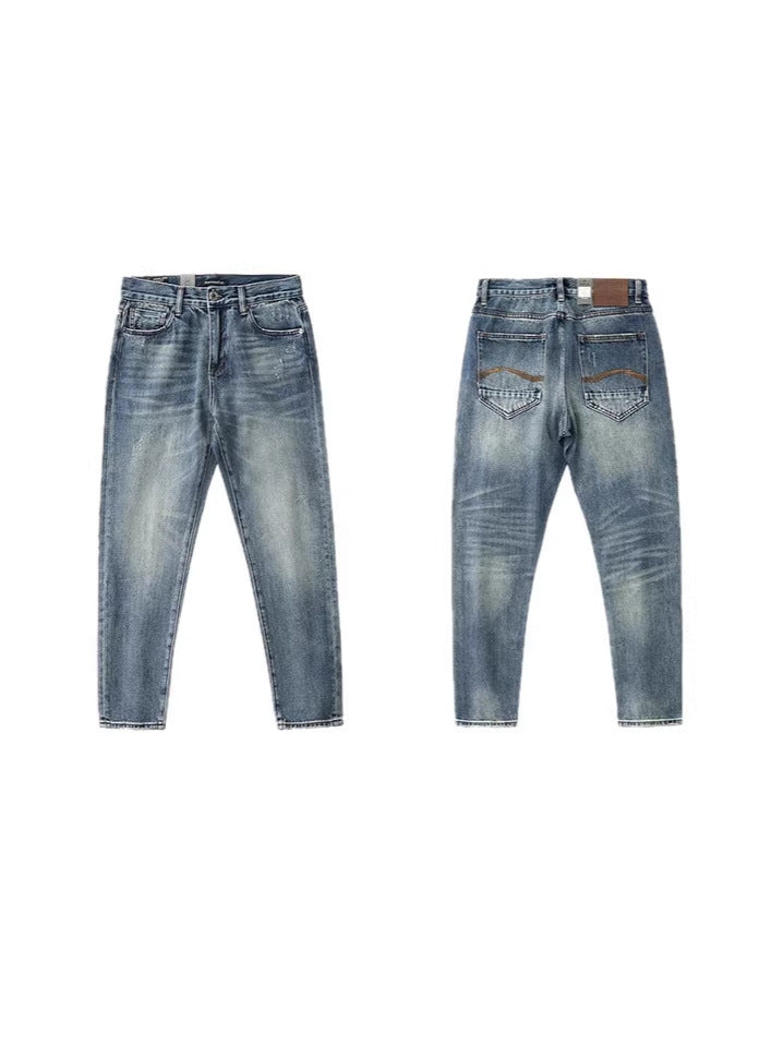 American Retro Straight Denim Pants for Men