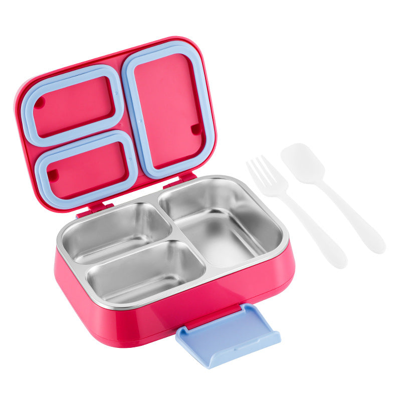 304 Stainless Steel Insulated Lunch Box 3 Compartment Sealed Bento Box for Adults and Kids