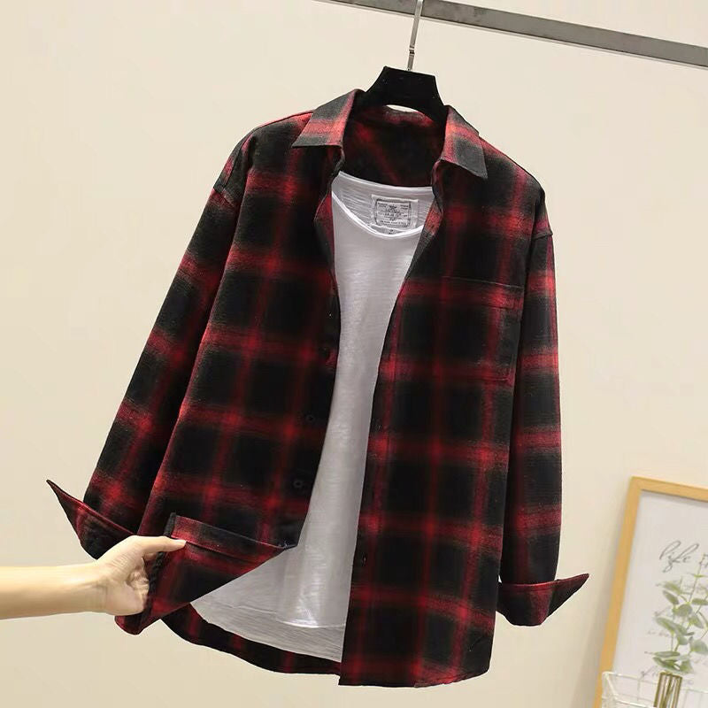 Mens Plaid Long Sleeve Shirt
