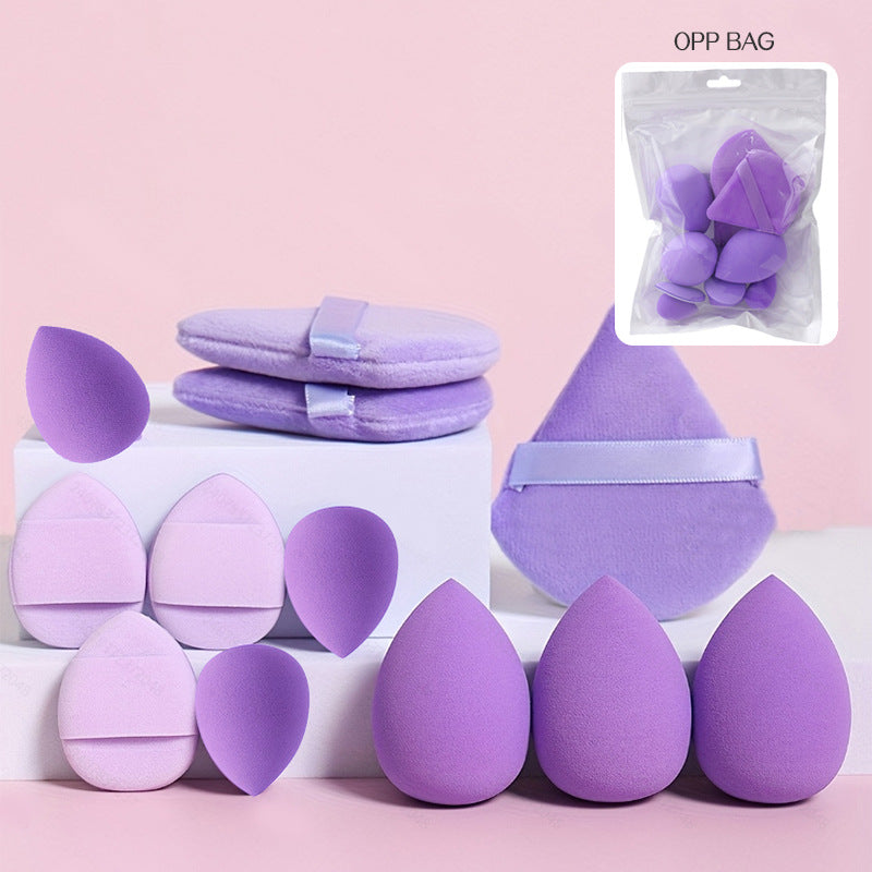 Soft Angled Makeup Sponge and Powder Puff Set