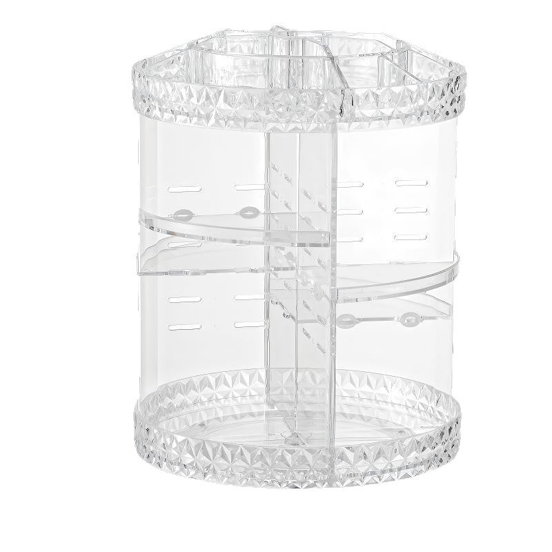 Rotating Makeup Storage Box Transparent Desktop Organizer