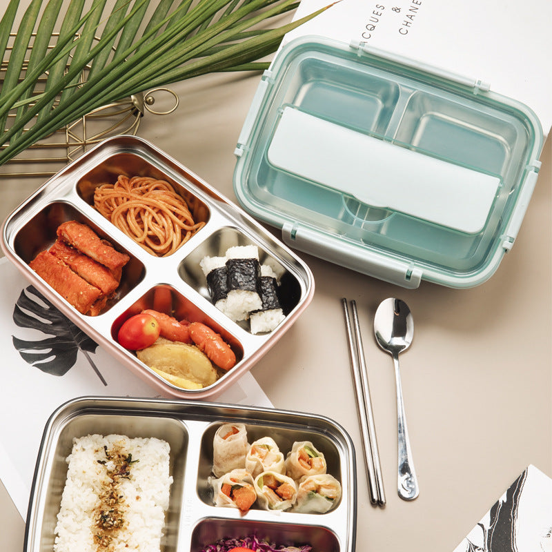 304 Stainless Steel Compartmented Lunch Box for Kids Students Office