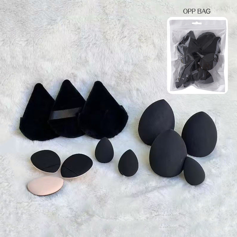 Soft Angled Makeup Sponge and Powder Puff Set