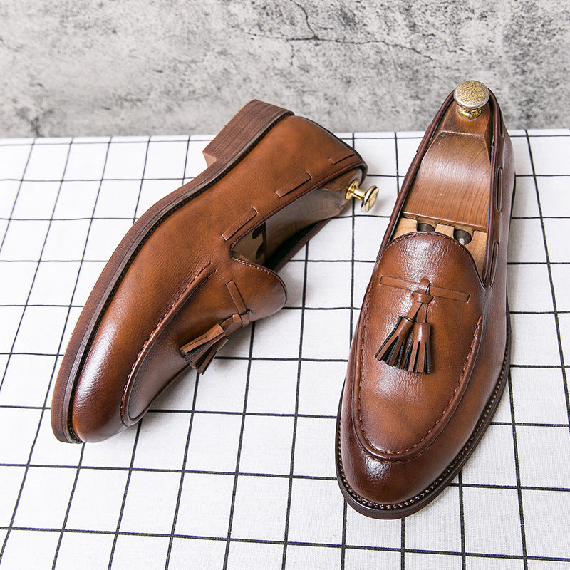 Pointed Slip-on Leather Shoes for Men