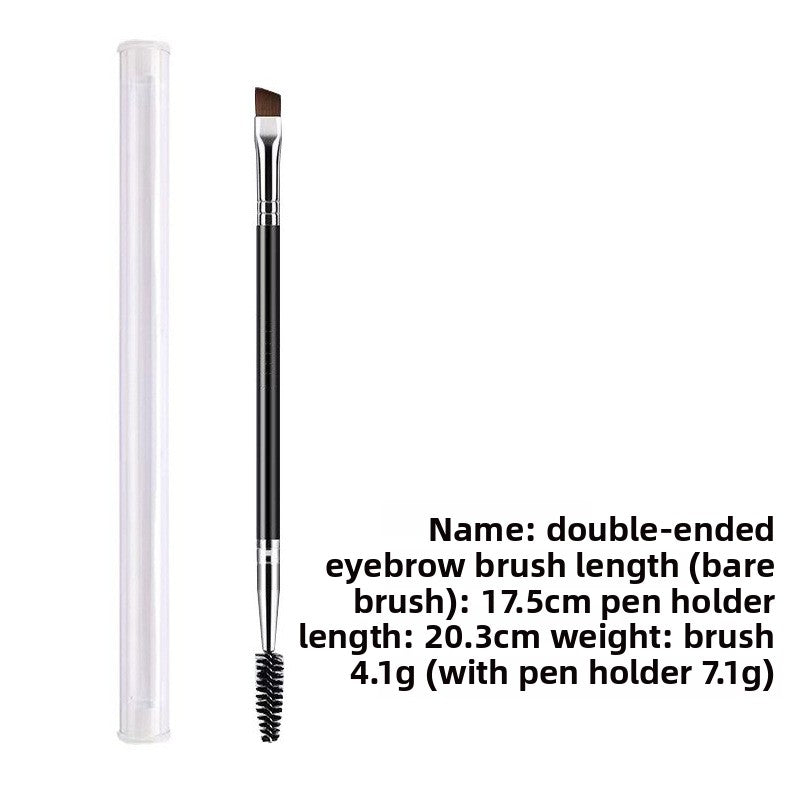 Dual Head Eyebrow Brush Spiral and Angled Makeup Tool
