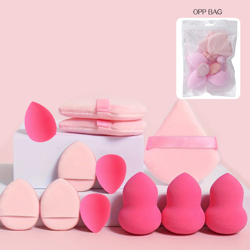 Soft Angled Makeup Sponge and Powder Puff Set
