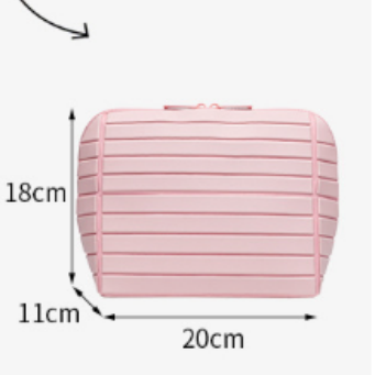 Geometric Stripe Makeup Bag Waterproof Toiletry Organizer