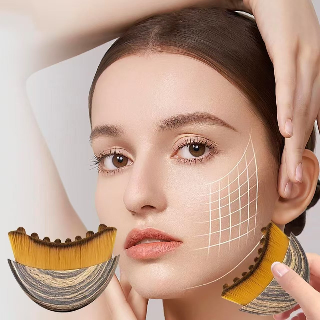 Lymphatic Contour Facial Massage Makeup Brush